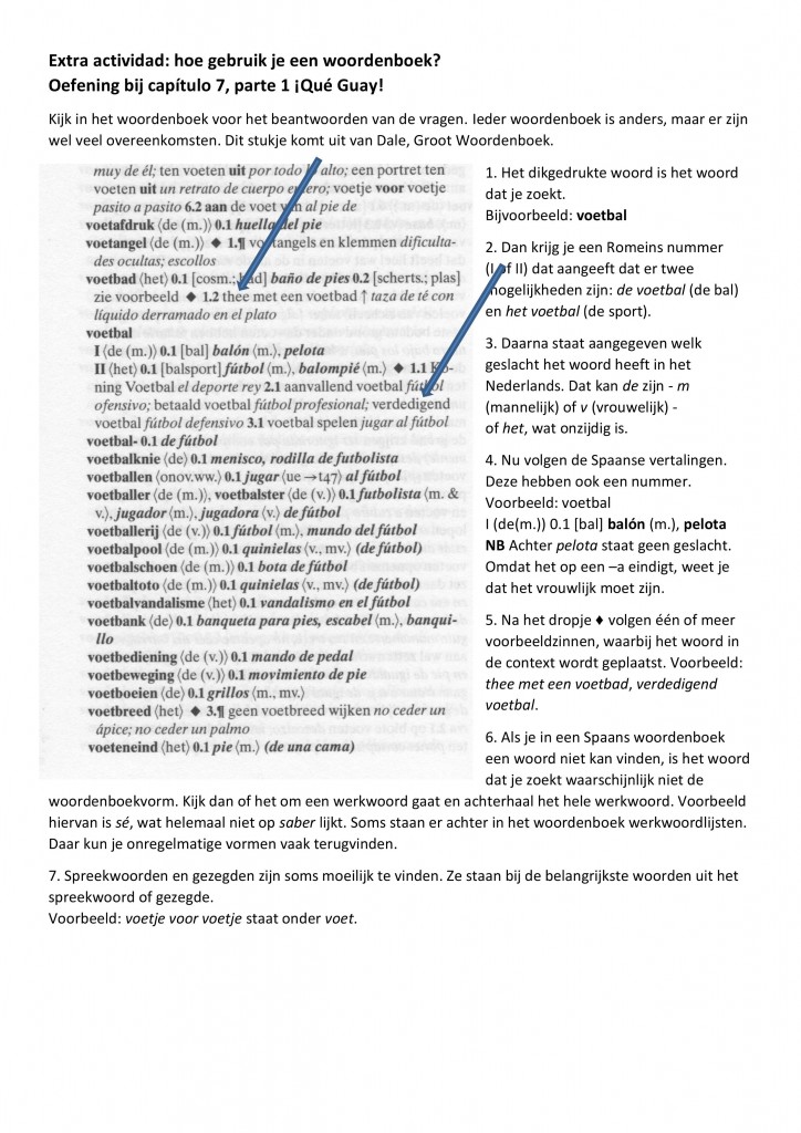 woordenboek bij 7 a